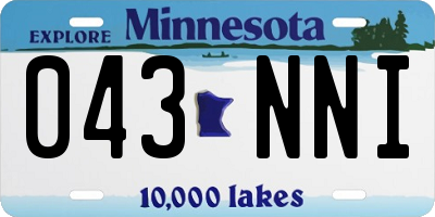 MN license plate 043NNI