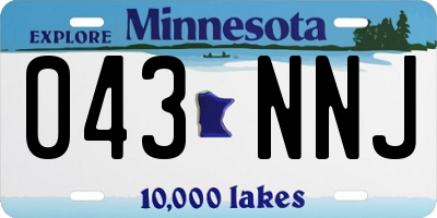MN license plate 043NNJ