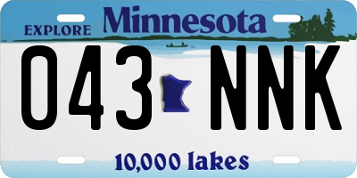 MN license plate 043NNK