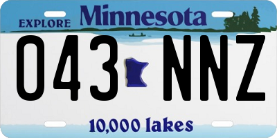 MN license plate 043NNZ