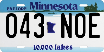 MN license plate 043NOE