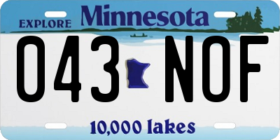 MN license plate 043NOF