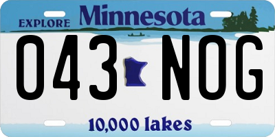 MN license plate 043NOG