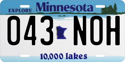 MN license plate 043NOH