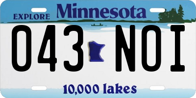 MN license plate 043NOI