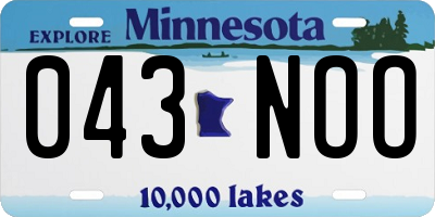 MN license plate 043NOO