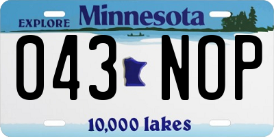 MN license plate 043NOP