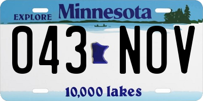 MN license plate 043NOV