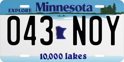 MN license plate 043NOY