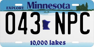 MN license plate 043NPC