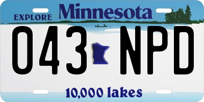 MN license plate 043NPD