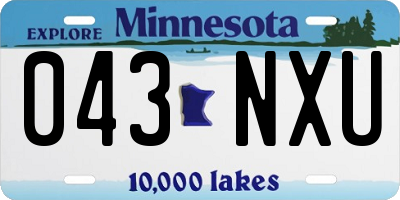 MN license plate 043NXU