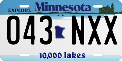 MN license plate 043NXX