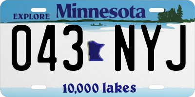 MN license plate 043NYJ