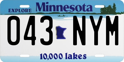 MN license plate 043NYM
