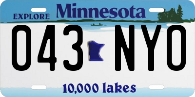 MN license plate 043NYO