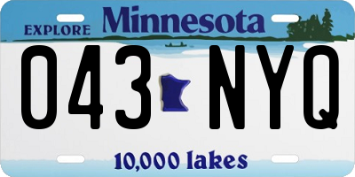 MN license plate 043NYQ