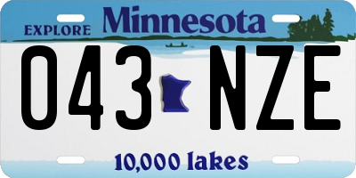 MN license plate 043NZE