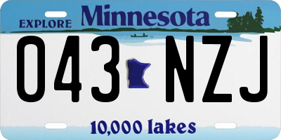MN license plate 043NZJ