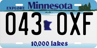 MN license plate 043OXF