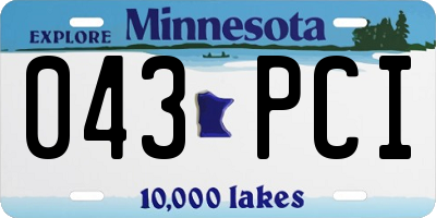 MN license plate 043PCI