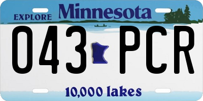 MN license plate 043PCR