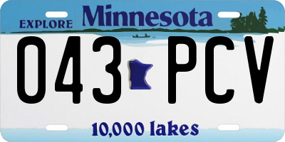 MN license plate 043PCV