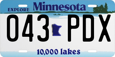MN license plate 043PDX