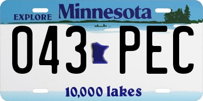 MN license plate 043PEC