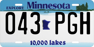 MN license plate 043PGH