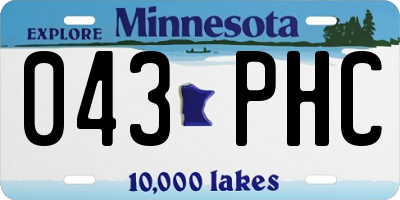 MN license plate 043PHC