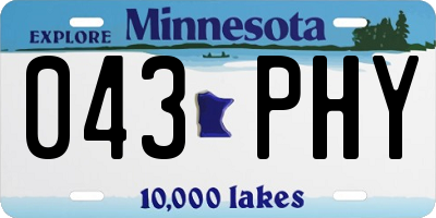 MN license plate 043PHY