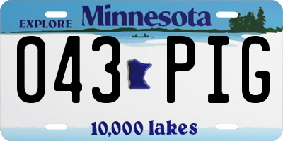 MN license plate 043PIG