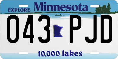 MN license plate 043PJD