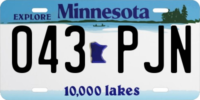 MN license plate 043PJN