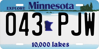 MN license plate 043PJW