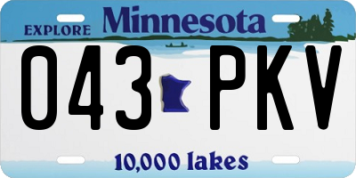 MN license plate 043PKV