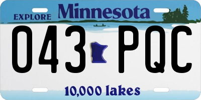 MN license plate 043PQC