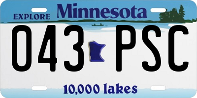 MN license plate 043PSC