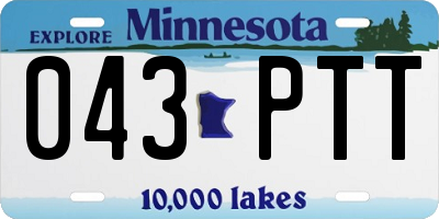MN license plate 043PTT