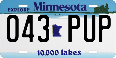 MN license plate 043PUP
