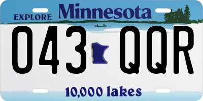 MN license plate 043QQR