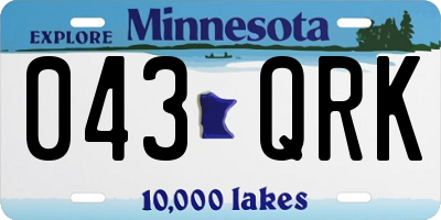 MN license plate 043QRK