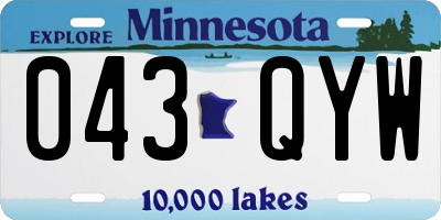 MN license plate 043QYW