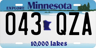 MN license plate 043QZA