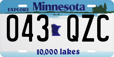 MN license plate 043QZC