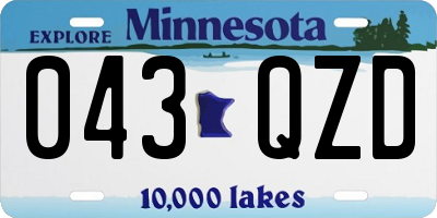 MN license plate 043QZD
