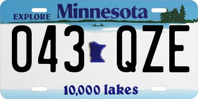 MN license plate 043QZE
