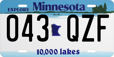MN license plate 043QZF