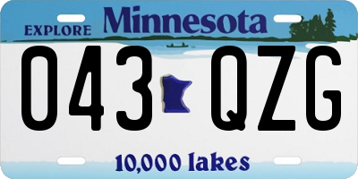 MN license plate 043QZG